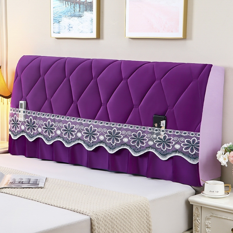 

Bedside All-Inclusive Anti-Collision Quilted Thick Fabric Protective Cover, Size: 60x220cm(Eight Petals Purple)