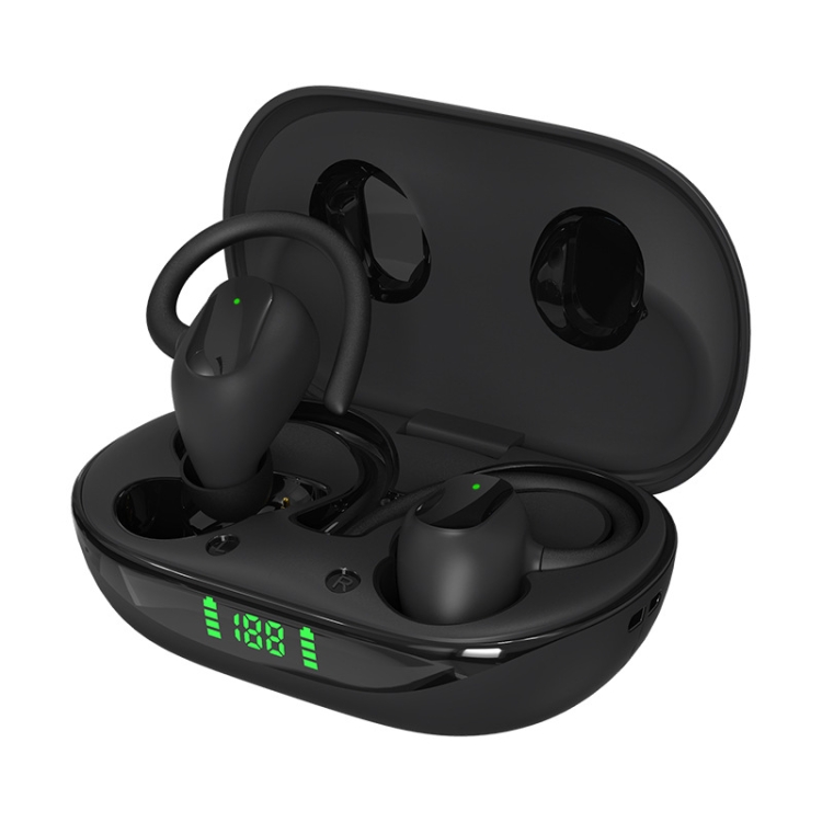 

X10PRO Digital Display With Charging Bin Hanging Ear Stereo Business Sports Bluetooth Headset(Black)