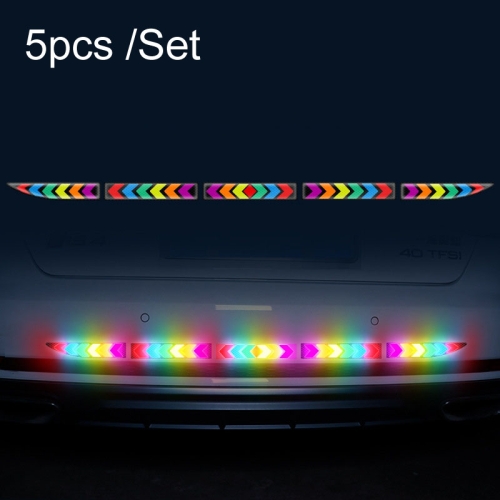

2sets Car Door Anti-Collision Scrape And Rearview Mirror Colorful Safety Warning Reflective Sticker, Style: Glue Model Tail Box