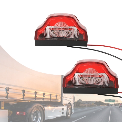 

2pcs MK-198 3LED Van / Truck / Trailer White Light License Plate Lamp(Red)
