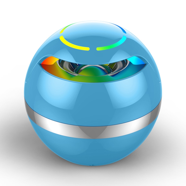 

GS009 Bluetooth 4.2 Round Ball Small Speaker With Colorful Llight Support TF Card / FM(Blue)