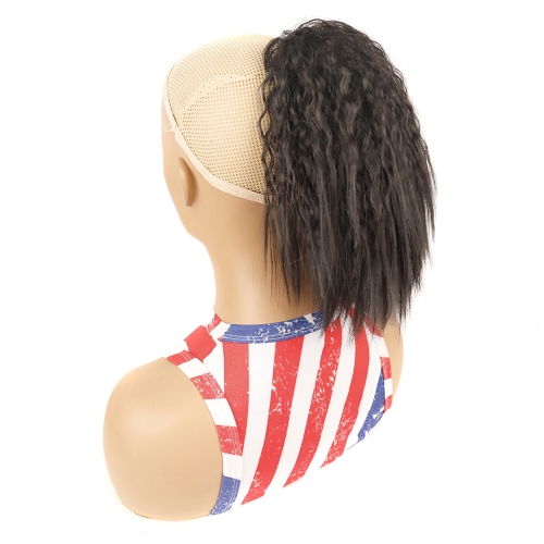 

LS868 Drawstring Fixed Corn Perm Curly Wig Fluffy Short Ponytail Wigs, Color: 2