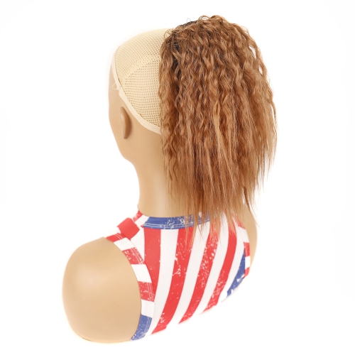

LS868 Drawstring Fixed Corn Perm Curly Wig Fluffy Short Ponytail Wigs, Color: 30