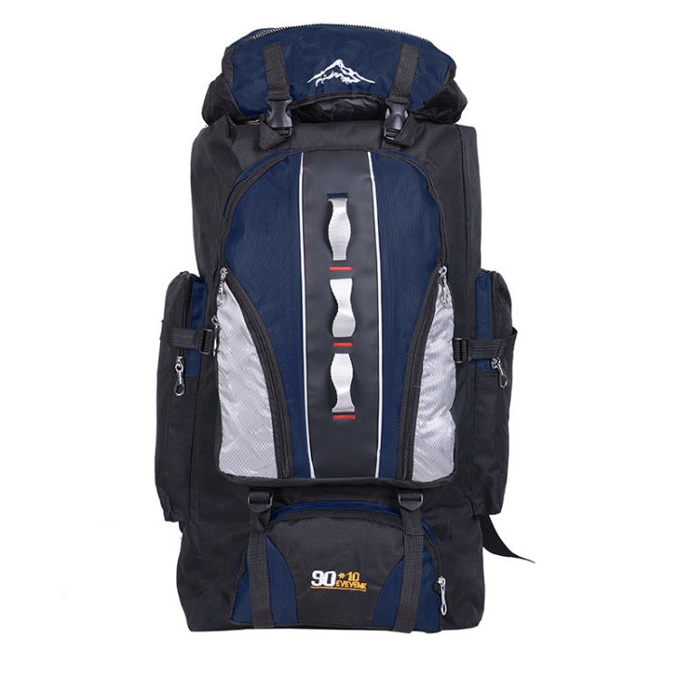 

90L+10L Multifunctional Outdoor Large Capacity Waterproof Nylon Hiking Bag(Navy Blue)