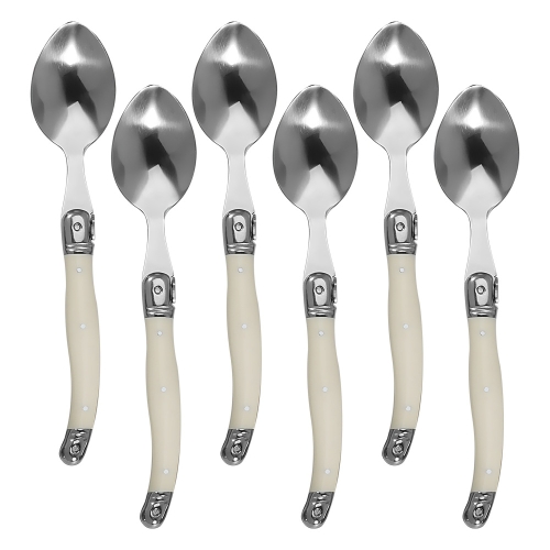 

Stainless Steel Knife Fork Spoon Set Plastic Handle Western Tableware, Specification: 6 Spoons