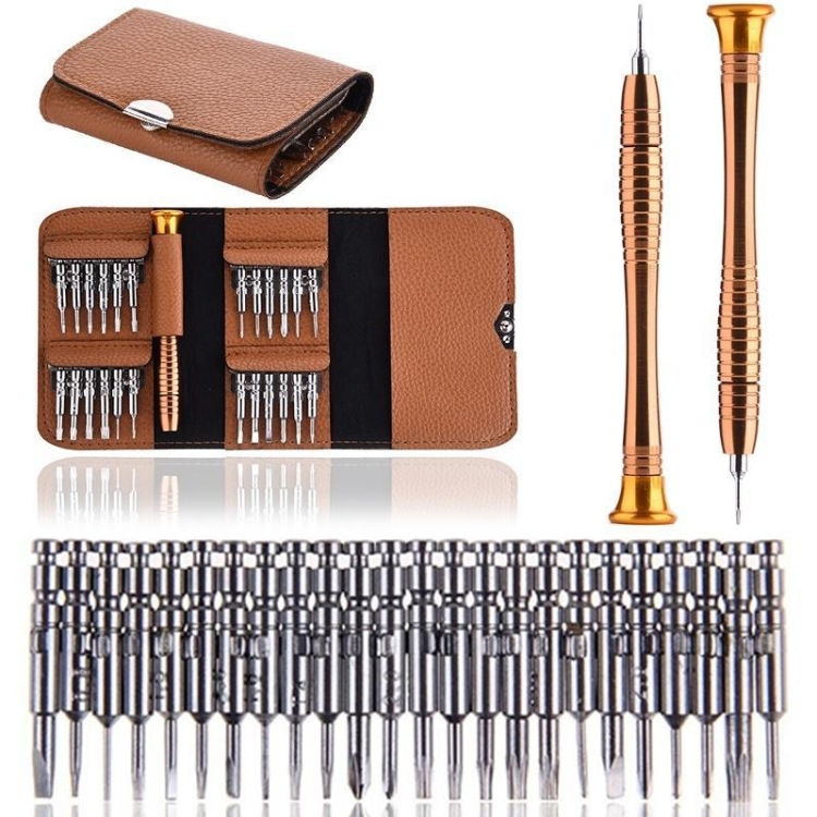 

25 In 1 Screwdriver Batch Set Mobile Phone Notebook Repair Tool(Brown)