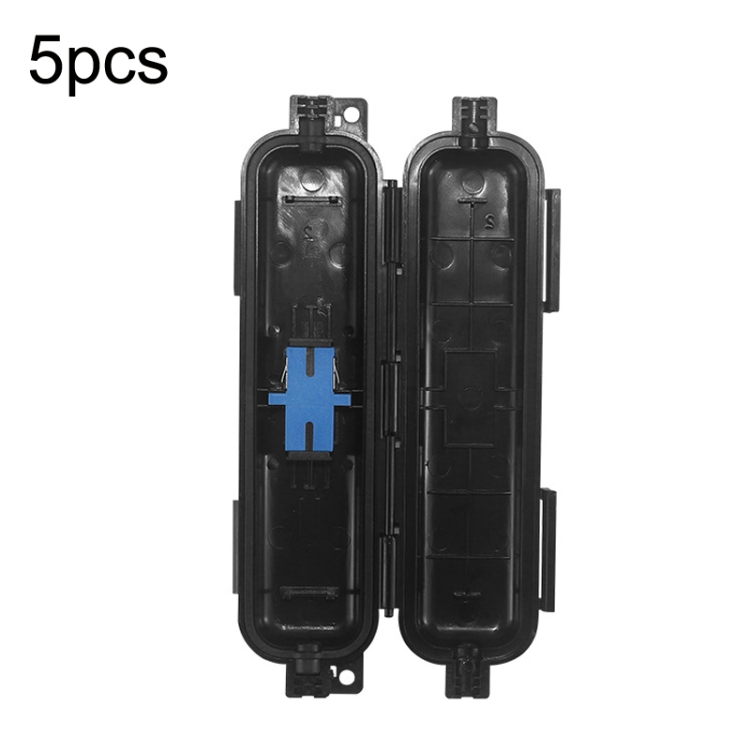 

P-1101-5 5pcs SC Type Optical Fiber Waterproof Protective Box Leather Light Cable Continuation Box