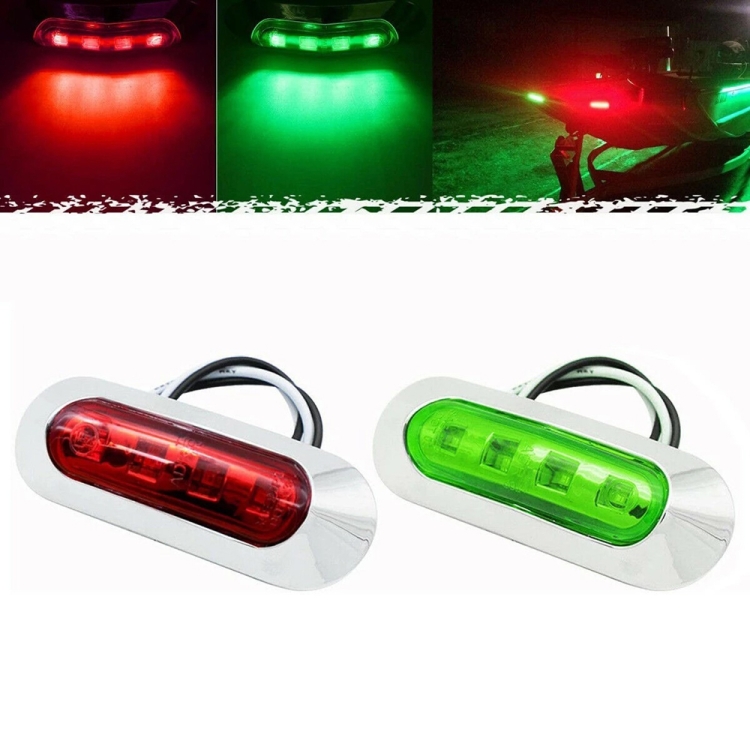 

1pair MK-234 12V Yacht Ships 4LED Navigation Lights Red And Green Signal Light(Red+Green)