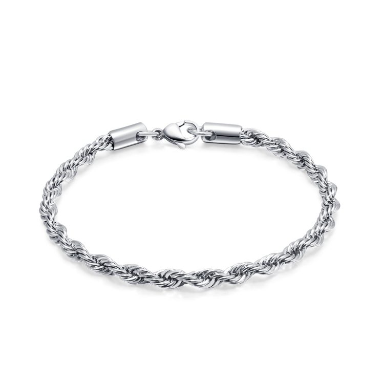 

OPK 1327 Simple Titanium Steel Twisted Rope Bracelet(Steel Color)