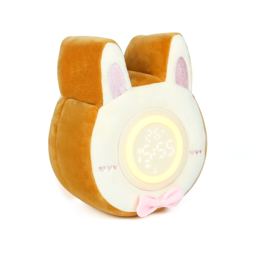 

F-CL-03 Plush Cake Rabbit Night Lights Student Dormitory Cute Demon Eye Vibration Clock Light(Yolk Rabbit)