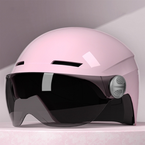 

BYB BY-530 Electric Car Motorcycle Summer Adult Breathable Helmet, Style: Tea Short Lens (Cherry Pink)