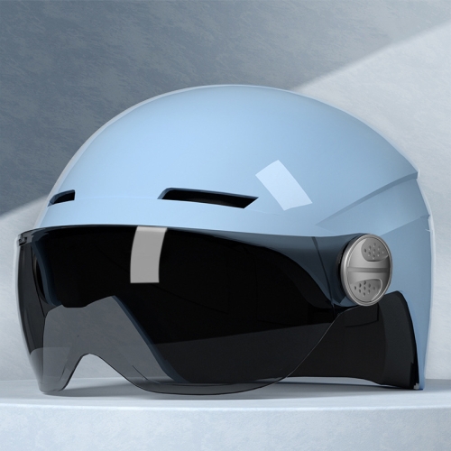 

BYB BY-530 Electric Car Motorcycle Summer Adult Breathable Helmet, Style: Tea Short Lens (Ice Crystal Blue)