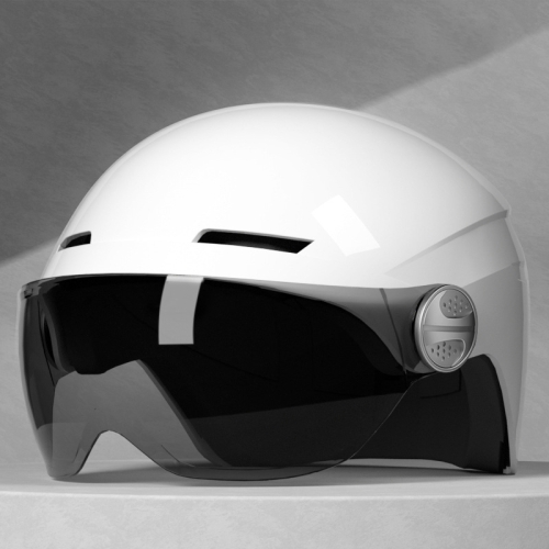 

BYB BY-530 Electric Car Motorcycle Summer Adult Breathable Helmet, Style: Tea Short Lens (Bright White)