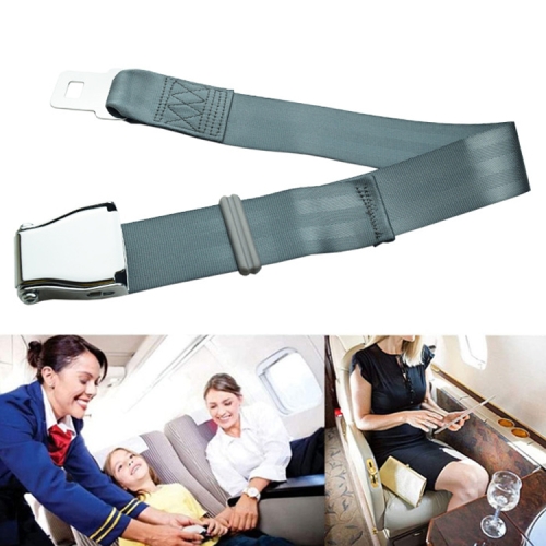 

Two Point Aircraft Buckle Adjustable Seat Belt Extended Band(Gray)