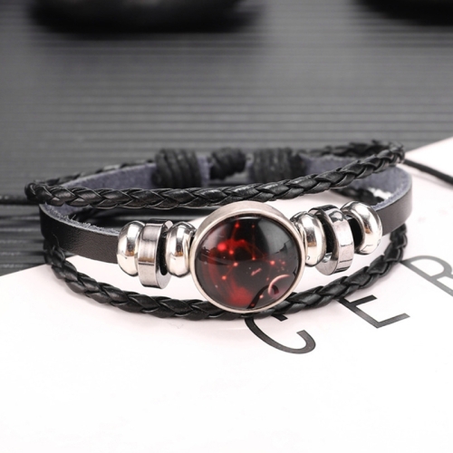 

10pcs Twelve Constellations Multilayer Beaded Cowhide Bracelet, Style: Virgin Luminous