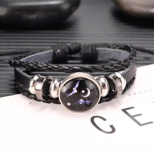 

10pcs Twelve Constellations Multilayer Beaded Cowhide Bracelet, Style: Gemini Ordinary