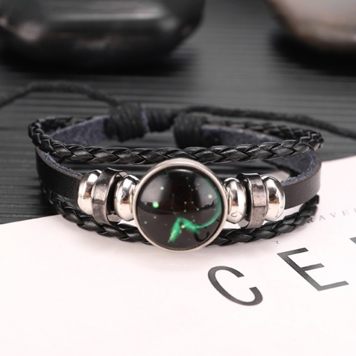 

10pcs Twelve Constellations Multilayer Beaded Cowhide Bracelet, Style: Sagittarius Ordinary