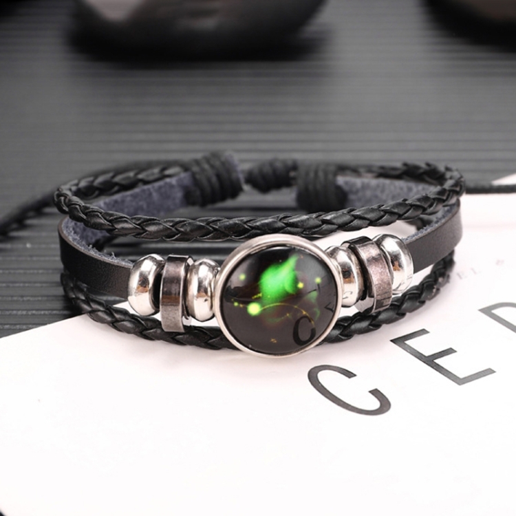 

10pcs Twelve Constellations Multilayer Beaded Cowhide Bracelet, Style: Aries Ordinary