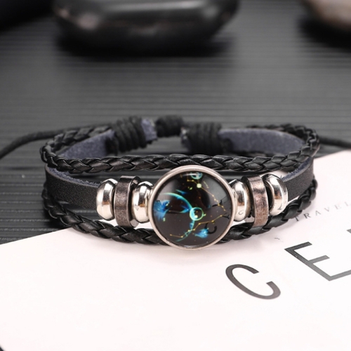 

10pcs Twelve Constellations Multilayer Beaded Cowhide Bracelet, Style: Pisces Ordinary