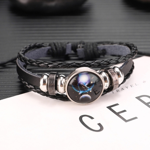 

10pcs Twelve Constellations Multilayer Beaded Cowhide Bracelet, Style: Libra Ordinary