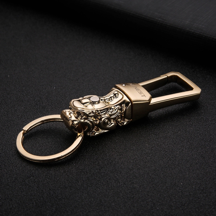 

HONEST Metal Brave Troops Keychain LED Lamp Practical Retro Car Pendant(K Golden)