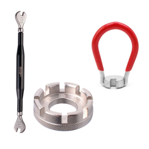 

Red Wrench+Silver 8 Port+Wrench Chrome Molybdenum Steel Mountain Bike Spoke Wrench Set