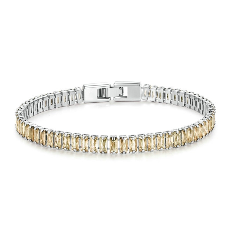 

YIB055-17LCP Sparkling Cubic Zirconia Bracelet Gold Plated Copper Jewelry