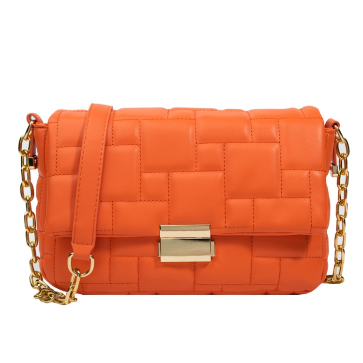 

Ladies Rhombus Chain Candy Color Single-shoulder Messenger Bag(Orange)