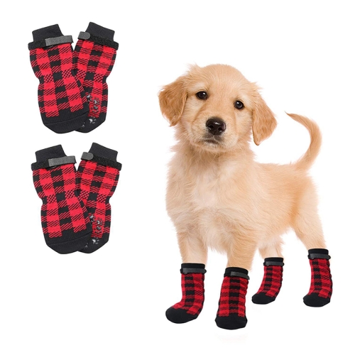 Calzini per animali domestici antiscivolo per esterni, calzatura  traspirante lavorata a maglia per cani 4 pezzi