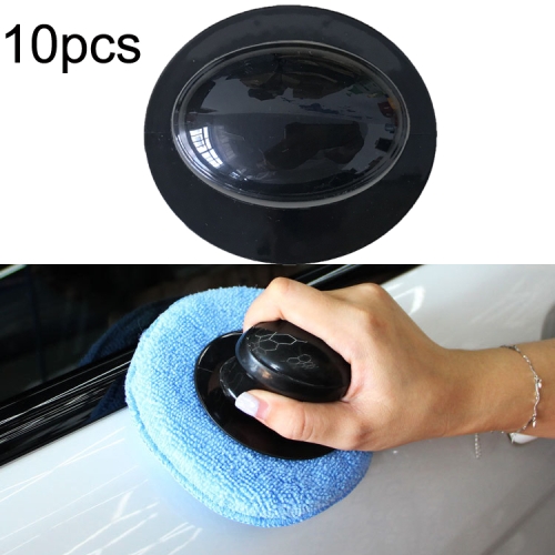 

10pcs FJdl-001 Car Waxing Sponge Plastic Handle Cleaner And Polish(Black)