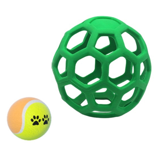 

1030001 Dog Toy Hollow Ball Bite-resistant Elastic Pet Rubber Toy Balls, Spec: Tennis(Green)