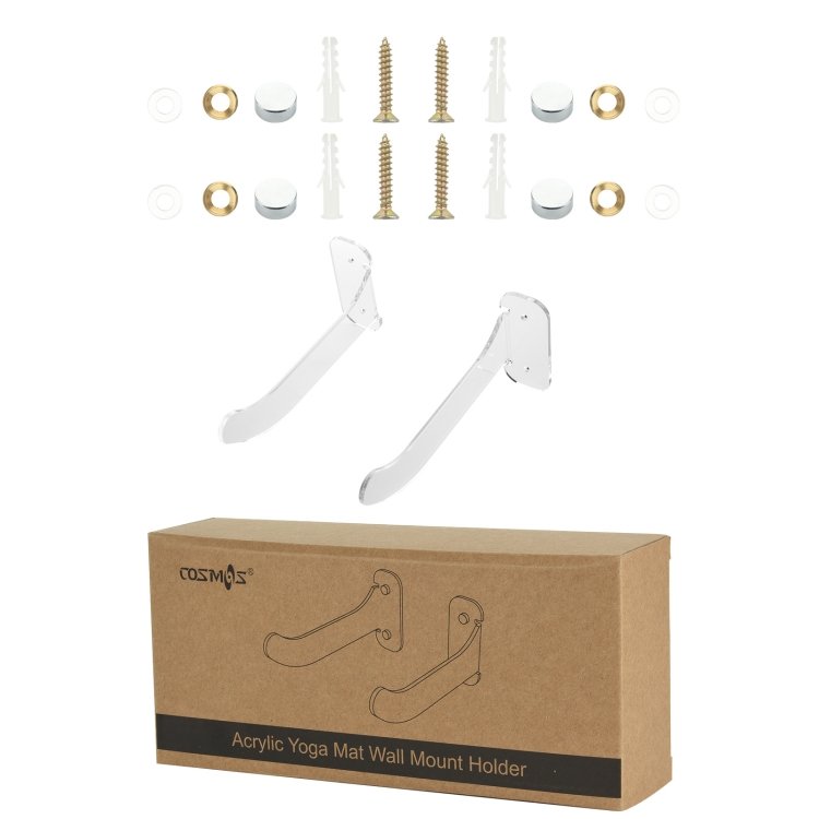 

Indoor Acrylic Wall Mount Bracket Yoga Mat Storage Rack(Transparent)