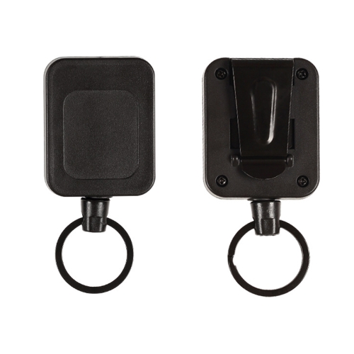 

2pcs Retractable Keychain Belt Back Clip Anti-loss Square Pull Badge Reel(Black)