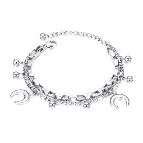 

Multi-Layer Stainless Steel Bracelet Ladies Hand Jewelry, Style: 1060 Steel Color