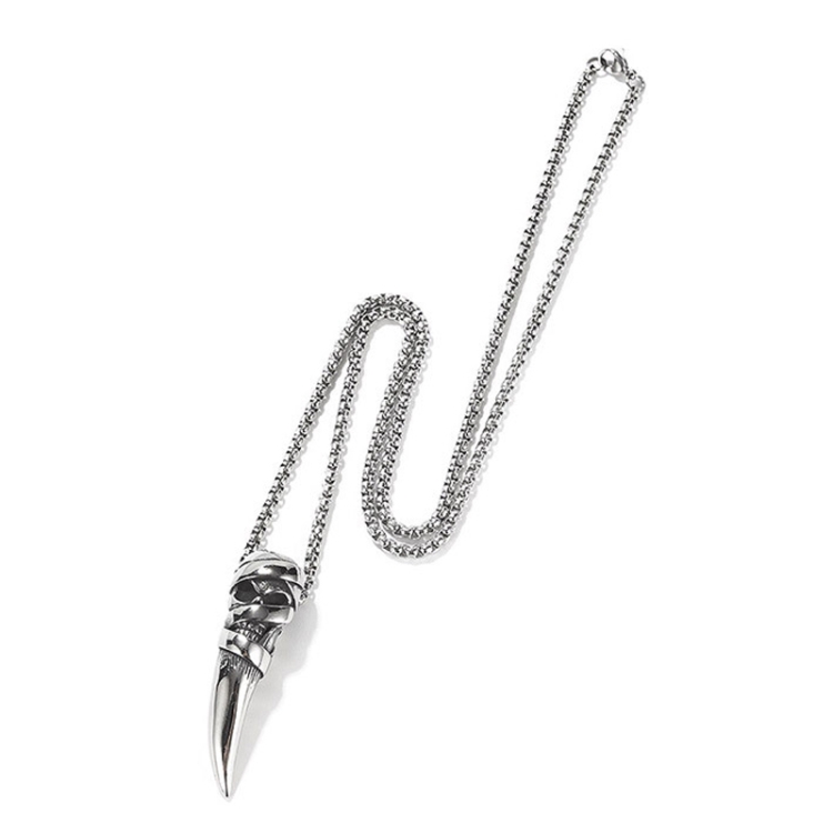 

1837 Skull Titanium Steel Men Necklace Personalized Pendant Accessories, Style: Pendant+4x70cm Pearl Chain