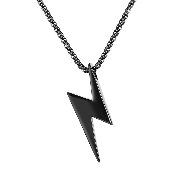 

1894 Titanium Steel Men Necklace Accessories, Color: Black Single Pendant