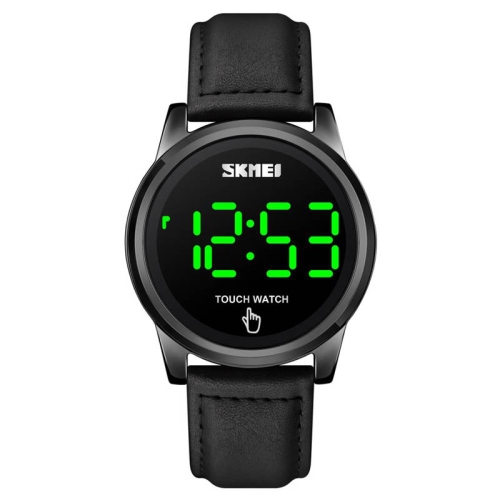 

SKMEI 1684 Touch Screen Simple Leather Strap Men Watch, Color: Black