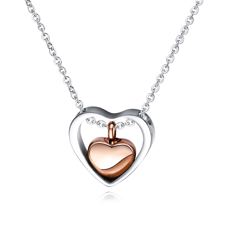 

1516 Heart-shaped Titanium Steel Necklace Personalized Design Can Open, Style: Necklace