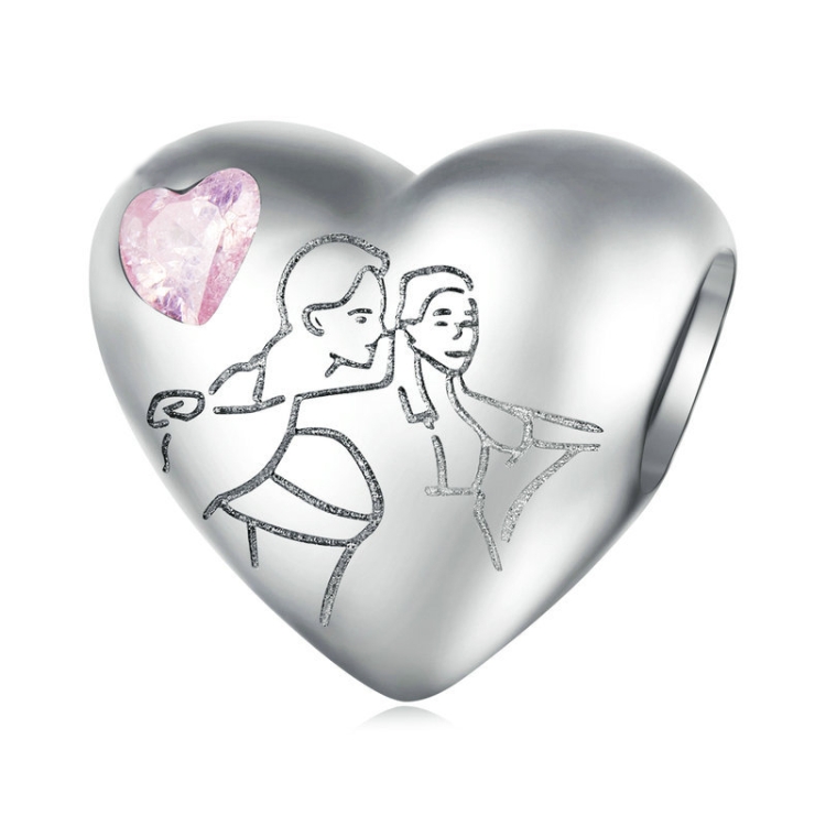 

BSC772 S925 Sterling Silver Life and Death Love Love Bracelet Beads