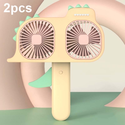 

2pcs Mini Cartoon Manual Fan Unicorn Model Hand Holding Fan(Color Random Delivery)