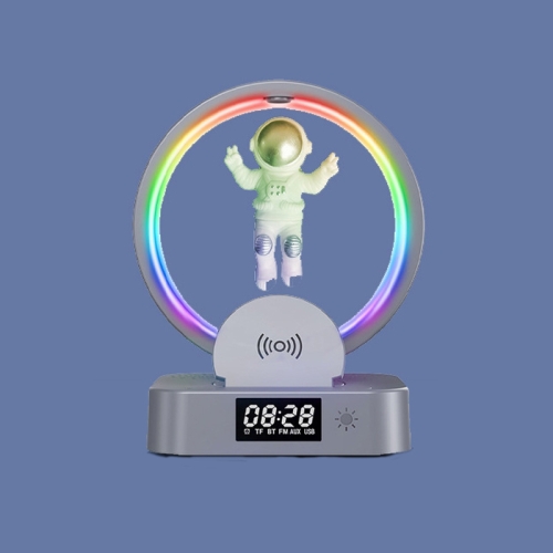 

Y-558 Magnetic Levitation Astronaut TWS Bluetooth Speaker With RGB Light,Style: Silver Wireless Charging