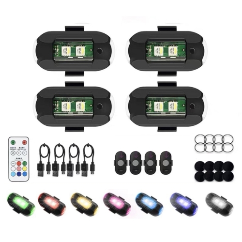 

Vibration Remote Control Induction Motorcycle Wireless Strong Magnetic Warning Flash Light, Specification: 4 Light +1 RC