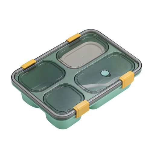 

Sealed Compartment Microwave Plastic Lunch Box Portable Student Lunch Plate, Specification: 1.3L (Green)