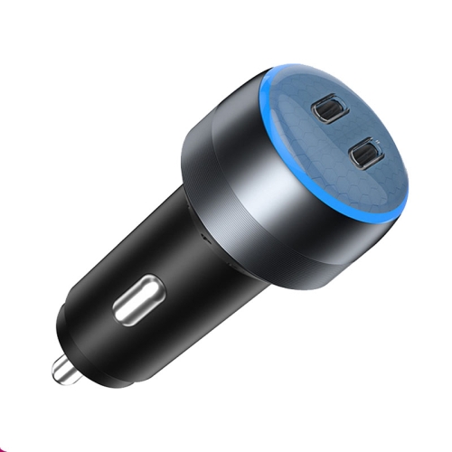 

IBD355-2C Dual PD Smart Car Phone Charger With LED Light, Spec: PD30W+PD30W