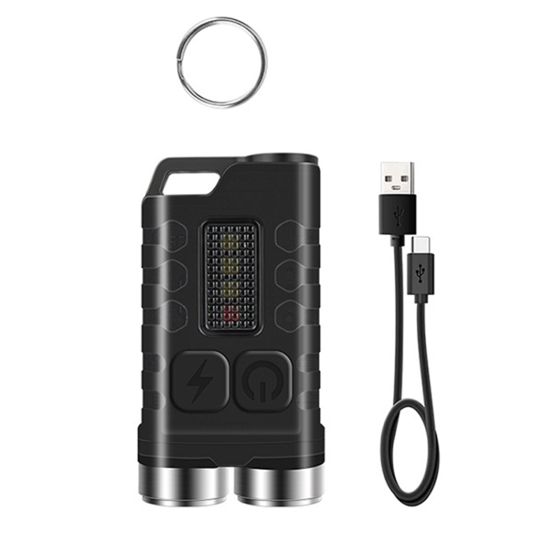 

V3 Keychain Light USB Rechargeable Strong Light Mini Flashlight(Transparent Black)