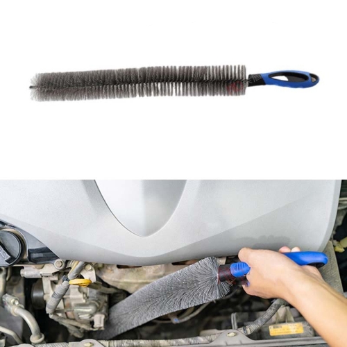 

W-102 2pcs Car Steel Ring Hub Brush Long Handle Without Hair Hair Curved Cleaning Brush(Blue)