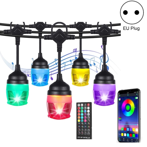 

12 Lights 11.2m Illusion Music Bluetooth Sound Control Light String RGB Bulb String EU Plug