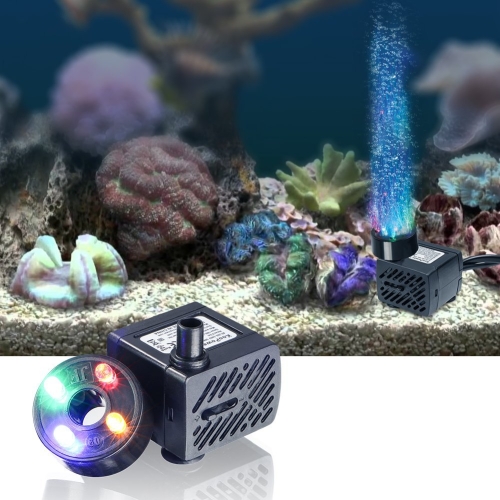 

3W 4 Light Silent Aquarium Fish Tank Filtration Submersible Pump Fountain Water Pump EU Plug