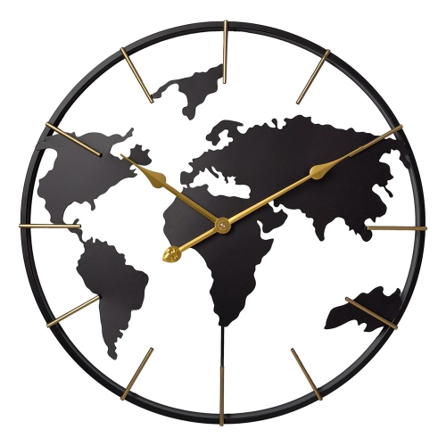 

0818 3D Stereo World Map Art Wall Decoration Clock Round Wall Clock(Style 2)