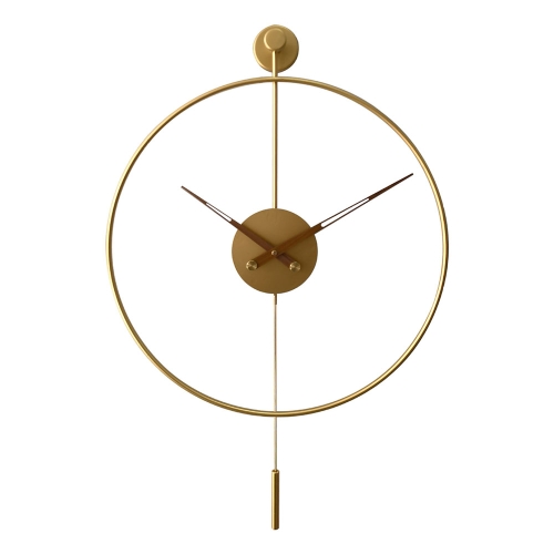 

2046 Household Simple Background Wall Decoration Swing Clock, Spec: 50cm Gold Wooden Needle